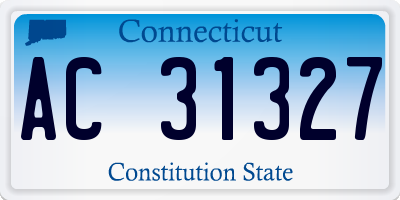 CT license plate AC31327
