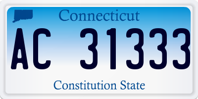 CT license plate AC31333