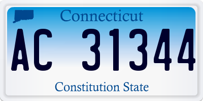 CT license plate AC31344