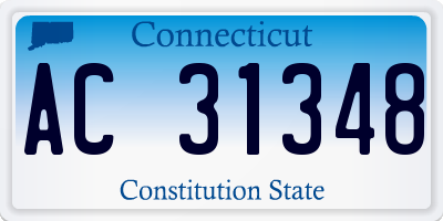 CT license plate AC31348