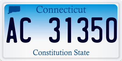 CT license plate AC31350
