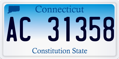 CT license plate AC31358