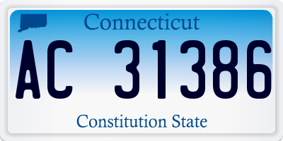CT license plate AC31386