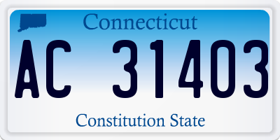 CT license plate AC31403
