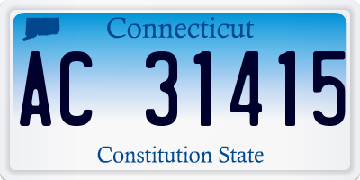 CT license plate AC31415