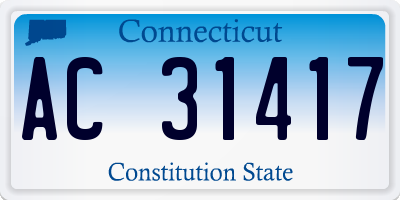 CT license plate AC31417