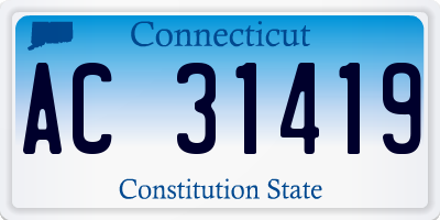 CT license plate AC31419