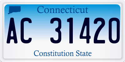 CT license plate AC31420