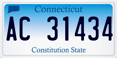 CT license plate AC31434