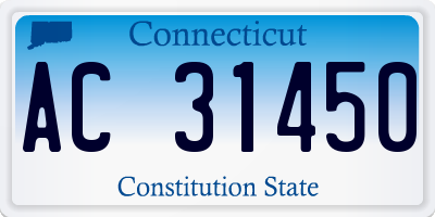 CT license plate AC31450