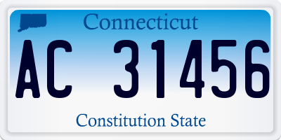 CT license plate AC31456