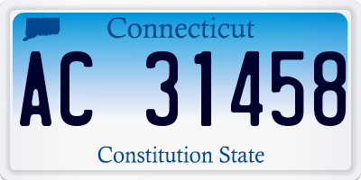 CT license plate AC31458