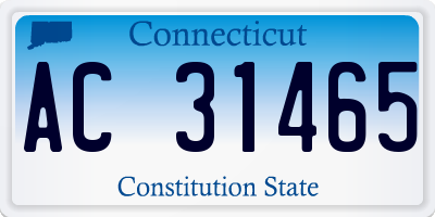 CT license plate AC31465