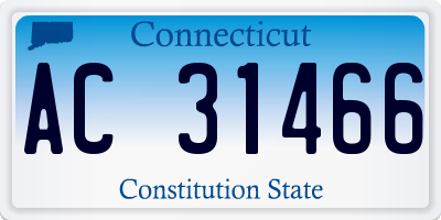 CT license plate AC31466
