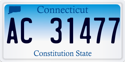CT license plate AC31477