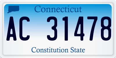 CT license plate AC31478