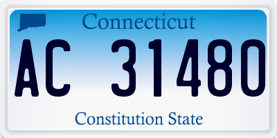 CT license plate AC31480