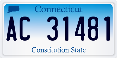 CT license plate AC31481