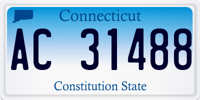 CT license plate AC31488