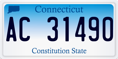 CT license plate AC31490