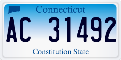 CT license plate AC31492