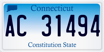 CT license plate AC31494