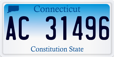 CT license plate AC31496