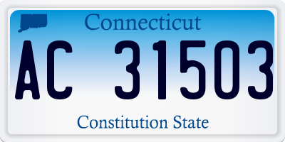 CT license plate AC31503