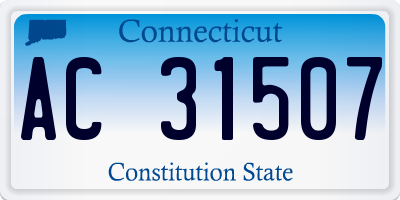 CT license plate AC31507