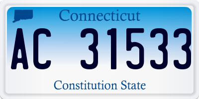 CT license plate AC31533