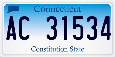 CT license plate AC31534