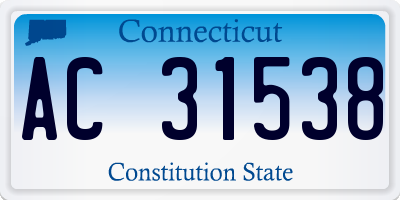 CT license plate AC31538