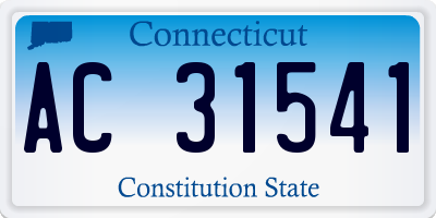 CT license plate AC31541