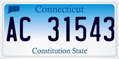 CT license plate AC31543