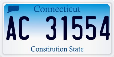 CT license plate AC31554