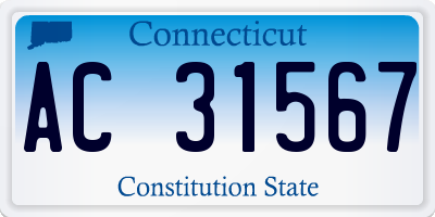 CT license plate AC31567