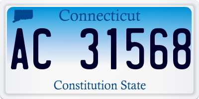CT license plate AC31568