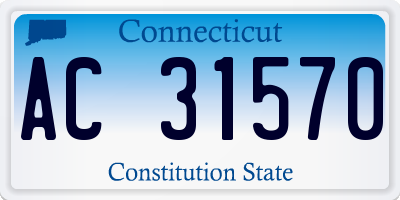 CT license plate AC31570