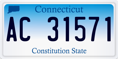 CT license plate AC31571