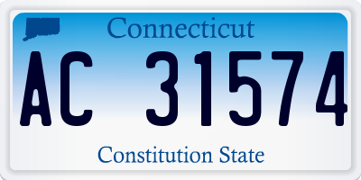 CT license plate AC31574