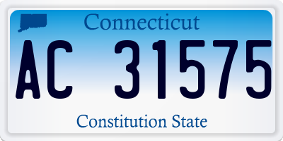 CT license plate AC31575