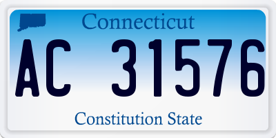 CT license plate AC31576