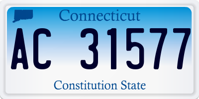 CT license plate AC31577