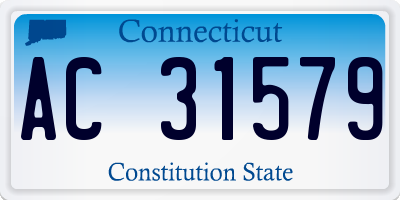 CT license plate AC31579