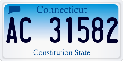 CT license plate AC31582