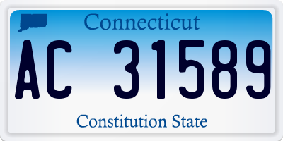 CT license plate AC31589