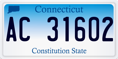 CT license plate AC31602
