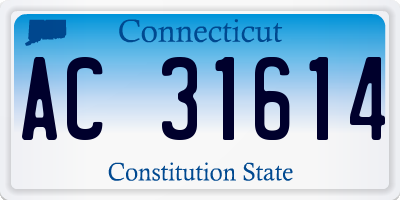 CT license plate AC31614