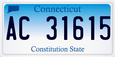 CT license plate AC31615