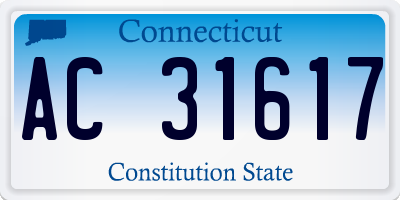 CT license plate AC31617